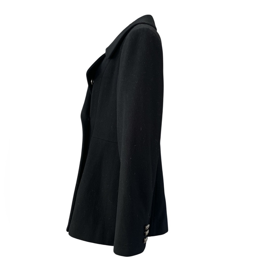 Perry Ellis Vintage Black Wool Military Peacoat USA Made Women’s 10 - Picture 5 of 17